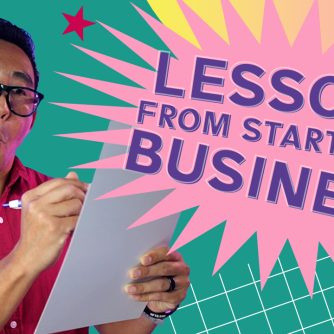 Photo of man looking at a paper with text, Lessons from starting a business