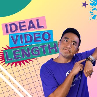 Man pointing at his watch with text, Ideal Video Length